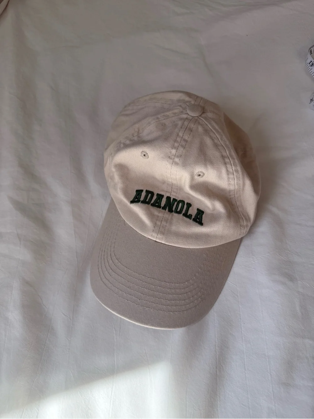 Adanola Beige Cap with Green Logo